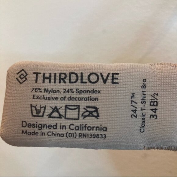 THIRDLOVE Sz 34B1/2 Padded Underwire Adjustable  Bra NWT - Picture 7 of 7